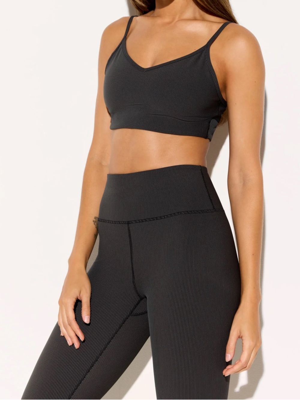 NWT Spiritual Gangster Matching SET - Auralight Legging + Aria Bra -Ribbed Black - Picture 16 of 16